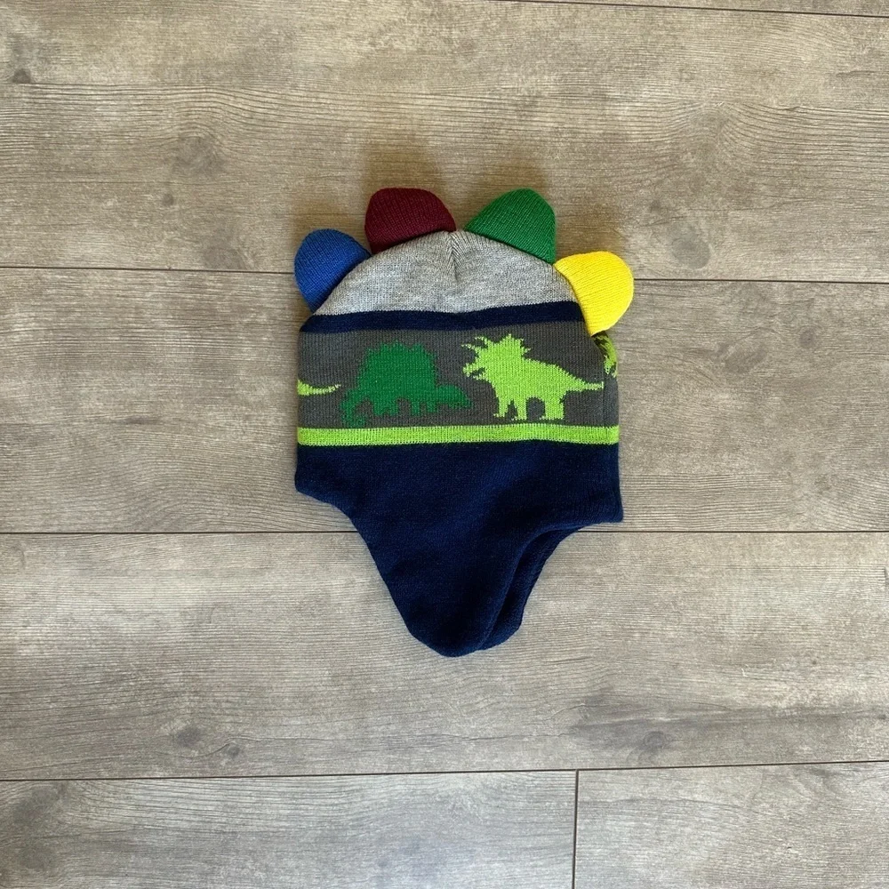 Boutique Addie & Tate Dinosaur Triceratop Ankylosaurus Mohawk Trapper Hat Cap